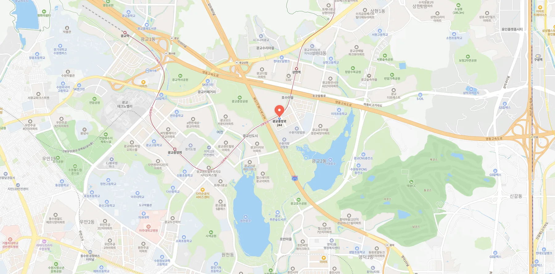수원시 영통구 광교중앙로 244 김종수법률사무소 위치 지도